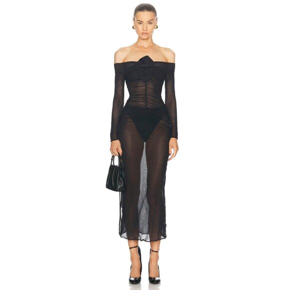 Maygel Coronel Heloisa Dress in Ebony Black